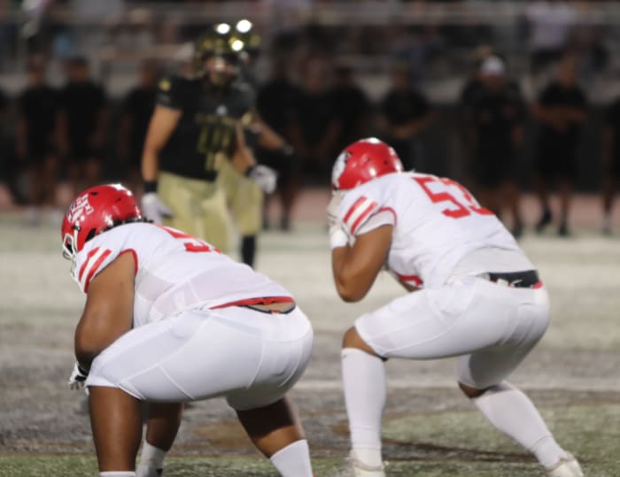 Pou Tatofi (left) and Paki Finau account for almost 600 pounds of offensive line play.
